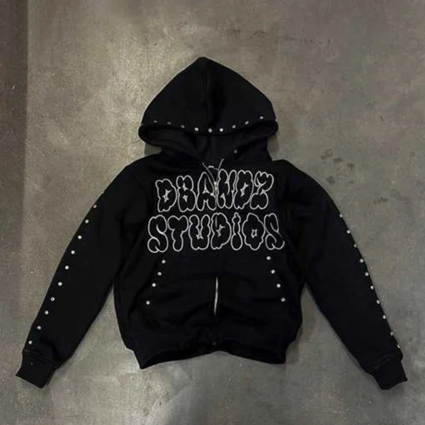 DBANDZ STUDIOS Studded Zip Hoodie DBANDZ STUDIOS Studded Zip Hoodie