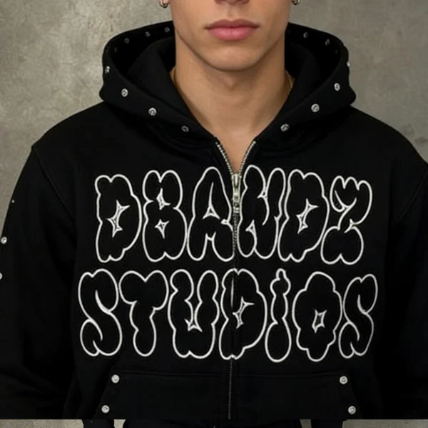 DBANDZ STUDIOS Studded Zip Hoodie DBANDZ STUDIOS Studded Zip Hoodie