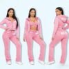 Sunfaded Zip-Up Three Piece Tracksuit Set Sunfaded Zip-Up Three Piece Tracksuit Set
