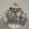 Grey Washed Distressed Cropped Zip Hoodie Grey Washed Distressed Cropped Zip Hoodie