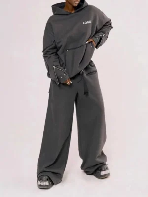 Oversized Zip Sleeve Tracksuit Set