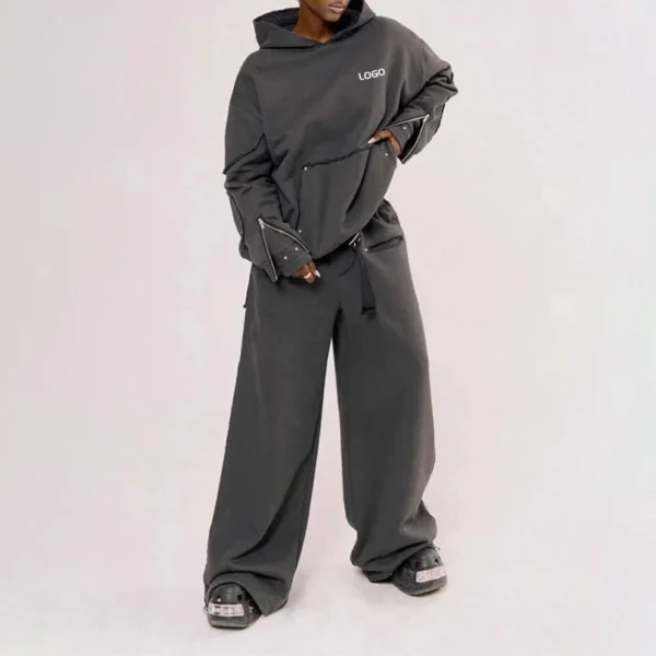 Oversized Zip Sleeve Tracksuit Set