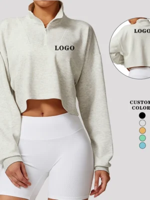 Custom Half-Zip Cropped Sweatshirt