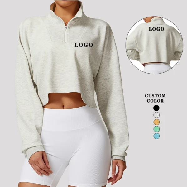 Custom Half-Zip Cropped Sweatshirt Custom Half-Zip Cropped Sweatshirt