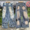 Distressed Patchwork Baggy Denim Jeans Distressed Patchwork Baggy Denim Jeans
