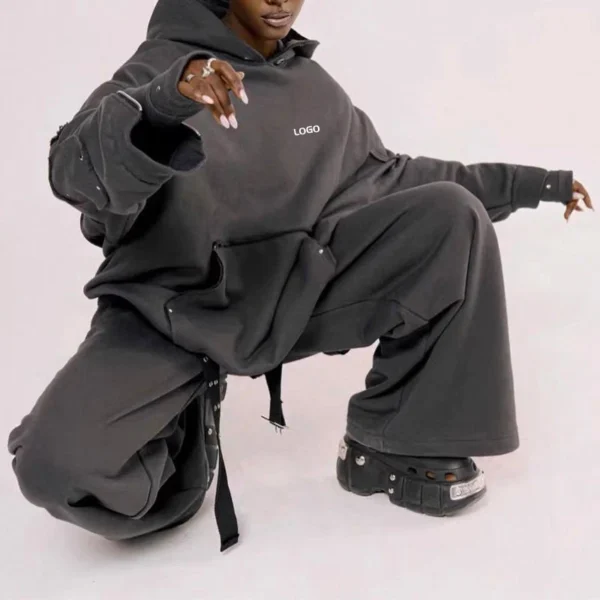 Oversized Zip Sleeve Tracksuit Set