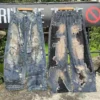 Distressed Patchwork Baggy Denim Jeans