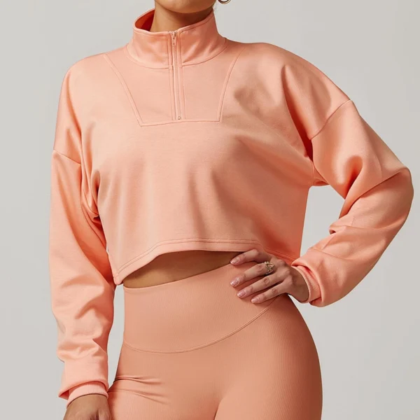 Custom Sweatshirt Design Custom Half-Zip Cropped Sweatshirt