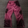 Burgundy Gradient Studded Sweatpants Burgundy Gradient Studded Sweatpants