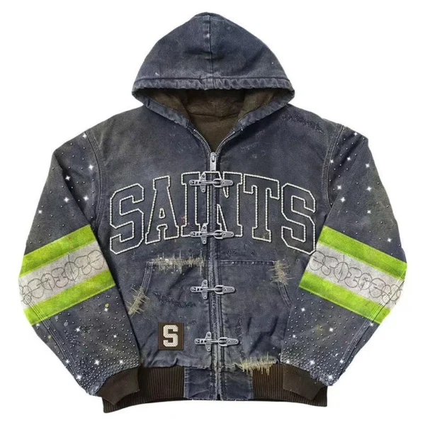 SAINTS Firefighter Style Denim Tracksuit Set