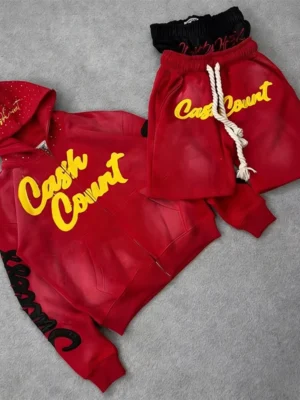 Washed Zip Hoodie Double Waist Shorts Set Washed Zip Hoodie Double Waist Shorts Set