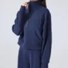 Quarter-Zip Cropped High Neck Tracksuit Set