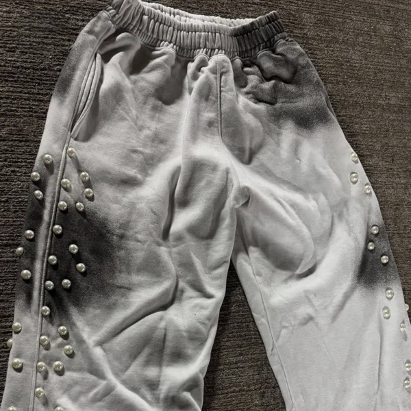 Burgundy Gradient Studded Sweatpants Burgundy Gradient Studded Sweatpants