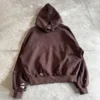 Brown Distressed Cropped Zip Hoodie Brown Distressed Cropped Zip Hoodie