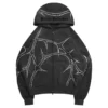 Black Thorn Rhinestone Zip Hoodie
