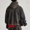 Distressed Full-Zip Oversized Hooded Jacket Distressed Full-Zip Oversized Hooded Jacket