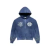Washed Rhinestone Logo Streetwear Tracksuit Set