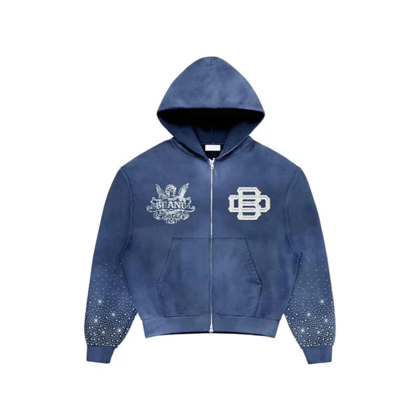 Washed Rhinestone Logo Streetwear Tracksuit Set