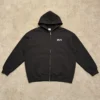 Minimalist WUYI Black Zip-Up Hoodie