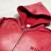WUYI Washed Red Distressed Hoodie WUYI Washed Red Distressed Hoodie