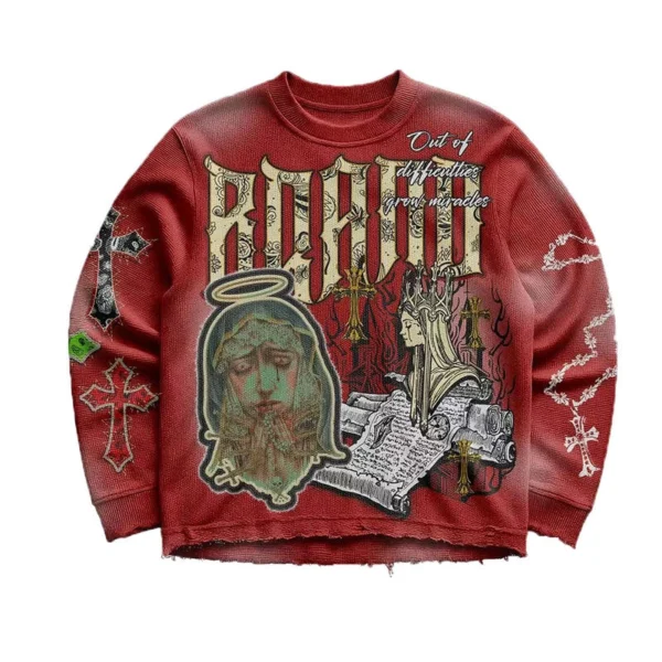 Religious Graphic Washed Streetwear Set