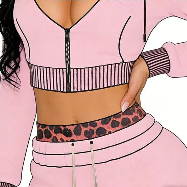 Distressed Leopard Waist Two Piece Set Distressed Leopard Waist Two Piece Set