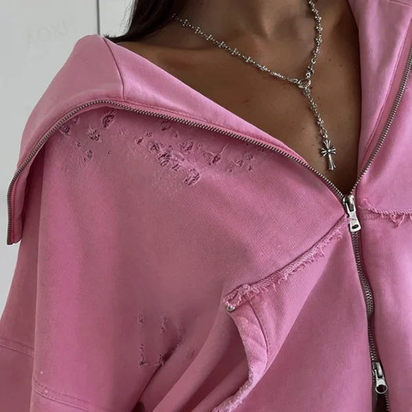 Washed Pink Cargo Flare Tracksuit Set