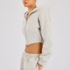 Women Cropped Zip-Up Hoodie