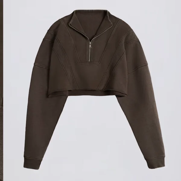 Women cropped half-zip sweatshirt Women cropped half-zip sweatshirt