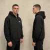 Minimalist WUYI Black Zip-Up Hoodie