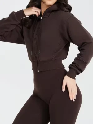 Gray Cropped Zip Hoodie Gray Cropped Zip Hoodie