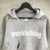 WUYICLOTHING Grey Distressed Hoodie WUYICLOTHING Grey Distressed Hoodie