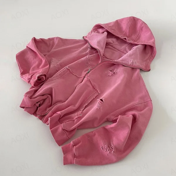 Washed Pink Cargo Flare Tracksuit Set