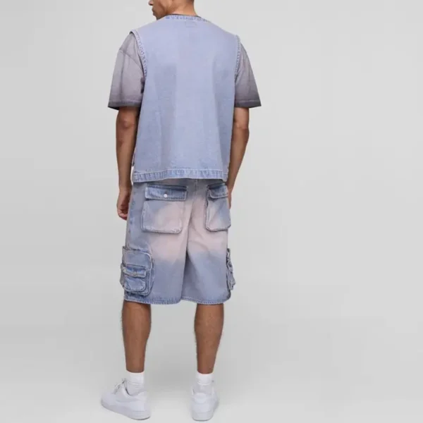 men's denim utility jacket and pants set men's denim utility jacket and pants set