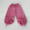 Washed Pink Cargo Flare Tracksuit Set