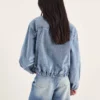 Oversized denim bomber jacket