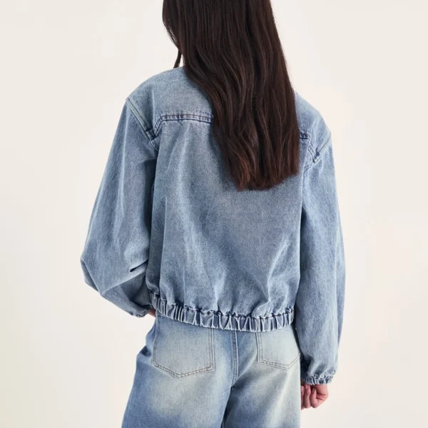 Oversized denim bomber jacket