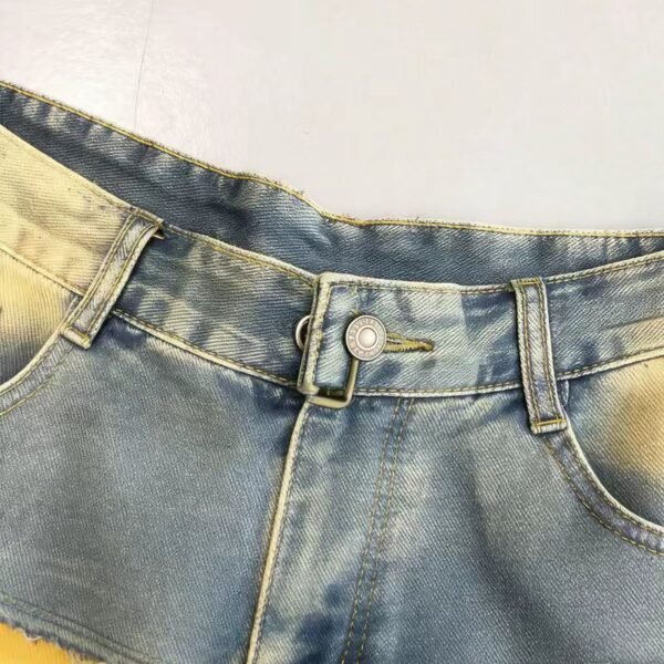 220ea261d3d6cbcda1710ba0aacc1542 Color Block WUYI Denim Shorts