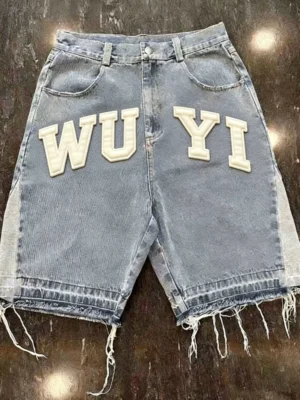 WUYI Patch Washed Denim Jorts WUYI Patch Washed Denim Jorts