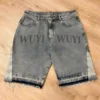 WUYI Patch Washed Denim Jorts