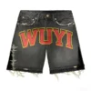 WUYI Patch Washed Denim Jorts