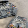 Meiyue Patch Washed Denim Set