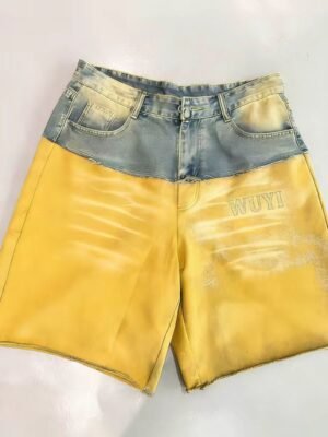 Color Block WUYI Denim Shorts Color Block WUYI Denim Shorts