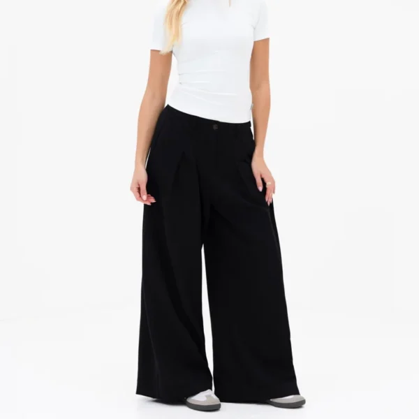 Wide leg tailored Pleated Trousers
