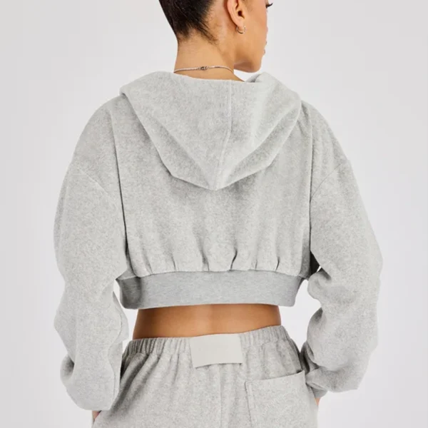 Women Cropped Zip-Up Hoodie