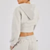 Women Cropped Zip-Up Hoodie