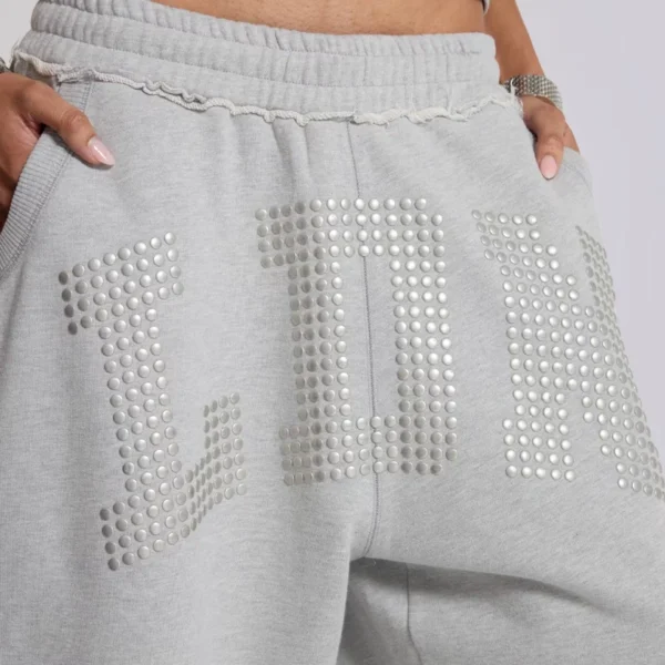Studded wide-leg sweatpants