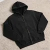 Vintage Washed Black Zip-Up Hoodie Vintage Washed Black Zip-Up Hoodie