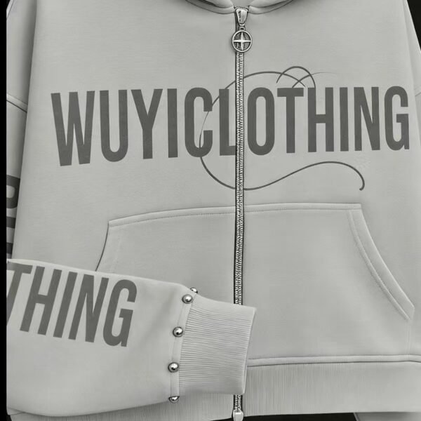 WUYICLOTHING Studded Cropped Hoodie WUYICLOTHING Studded Cropped Hoodie