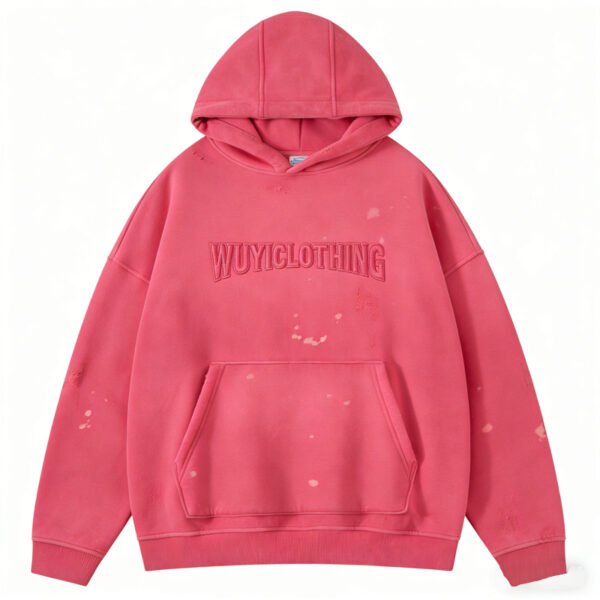 WUYICLOTHING Pink Washed Hoodie